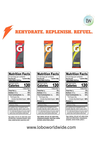 Gatorade Thirst Quencher Powder, 12 oz (Pack of 8)(Various Flavours)