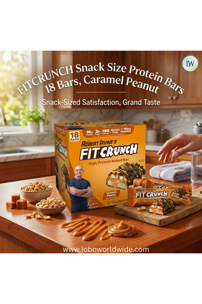 FITCRUNCH High Protein Baked Bars, 1.62 oz. (Pack of 18)