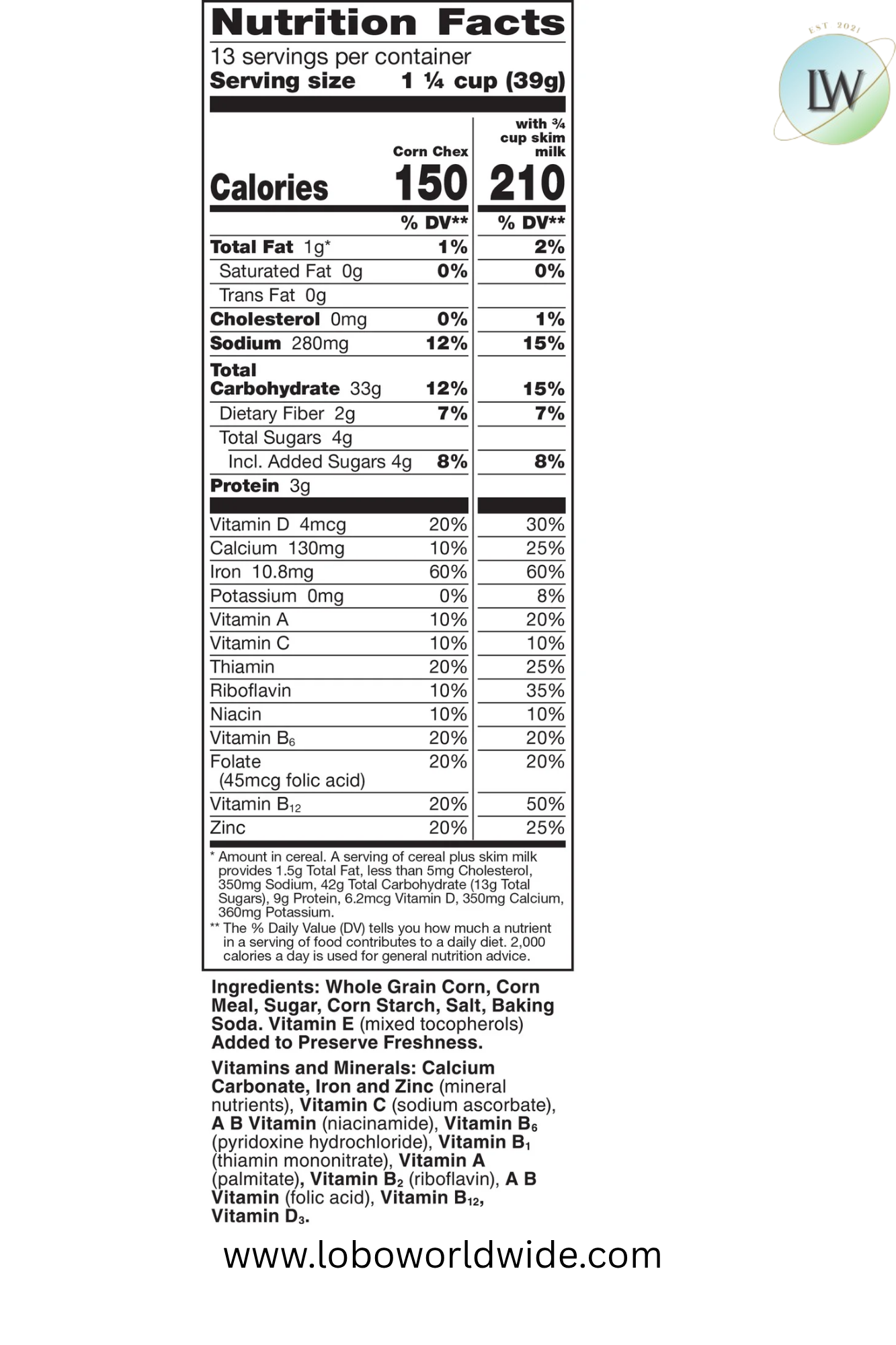 Chex Corn Gluten Free Breakfast Cereal, Family Size, 18 oz