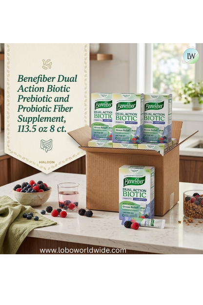 Benefiber Dual Action Biotic Prebiotic and Probiotic Fiber Supplement, 113.5 oz 8 ct.
