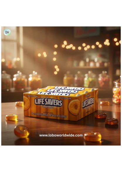 Life Savers Butter Rum Hard Candy Bulk, (20 Single Packs)