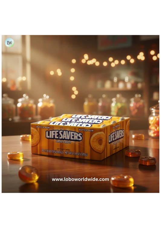 Life Savers Butter Rum Hard Candy Bulk, (20 Single Packs)
