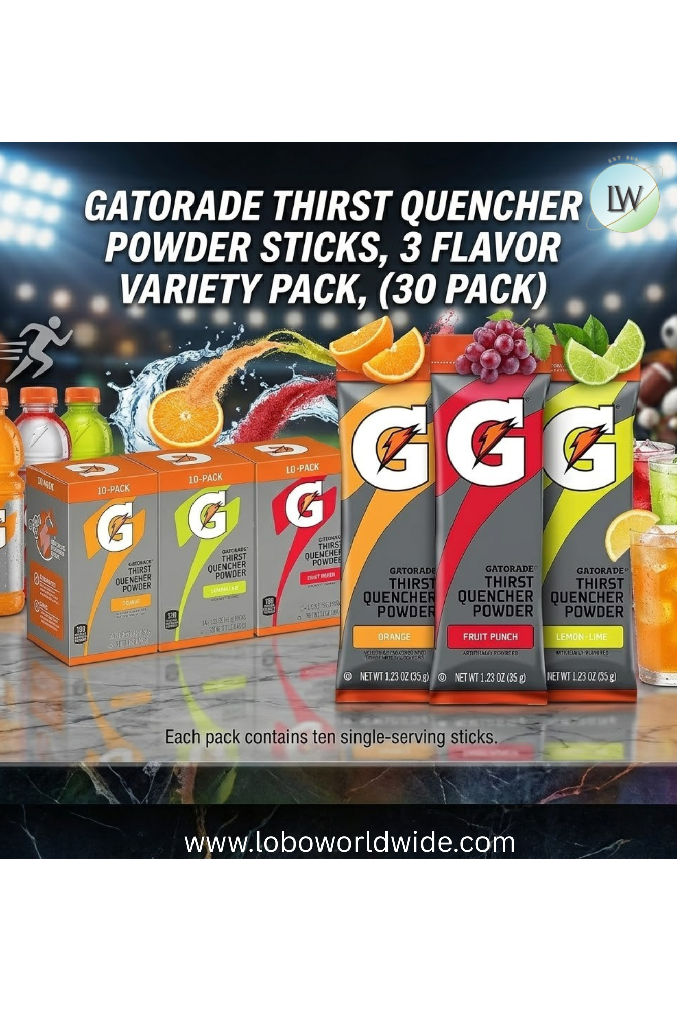 Gatorade Thirst Quencher Powder, 12 oz (Pack of 8)(Various Flavours)