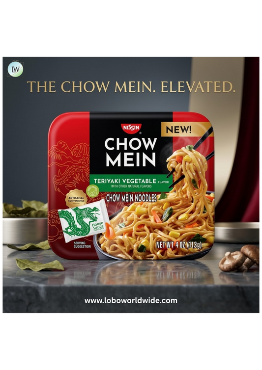 Nissin Foods Chow Mein Instant Noodles, Teriyaki Vegetable Flavor, 4.0 oz Tray, Shelf-Stable