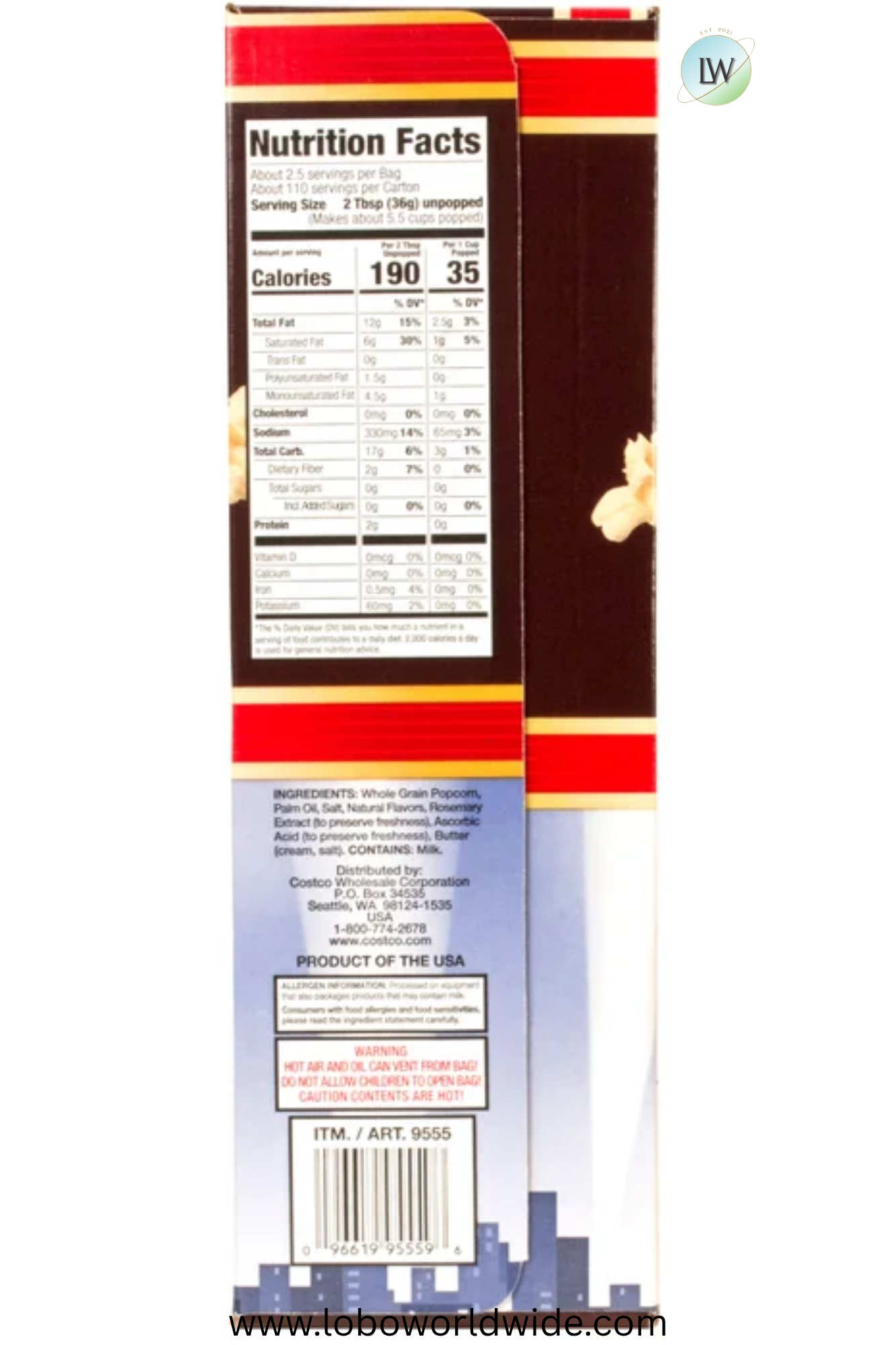 Kirkland Signature Microwave Popcorn, 3.3 oz, 44-count