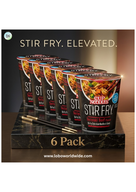 (6 pack) Nissin Foods Cup Noodles Stir Fry Ramen Noodles, Teriyaki Beef Flavor, 3.0 oz Cup, Shelf-Stable
