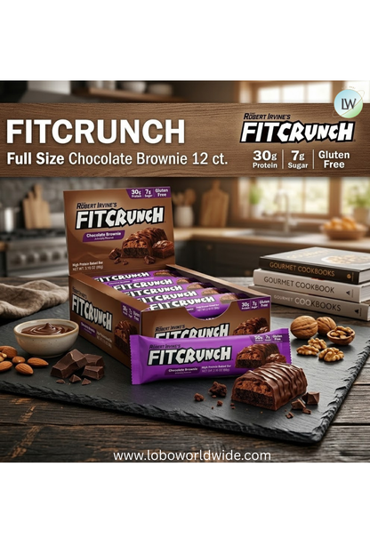 FITCRUNCH High Protein Baked Bar, 3.10 oz (Pack of 12)