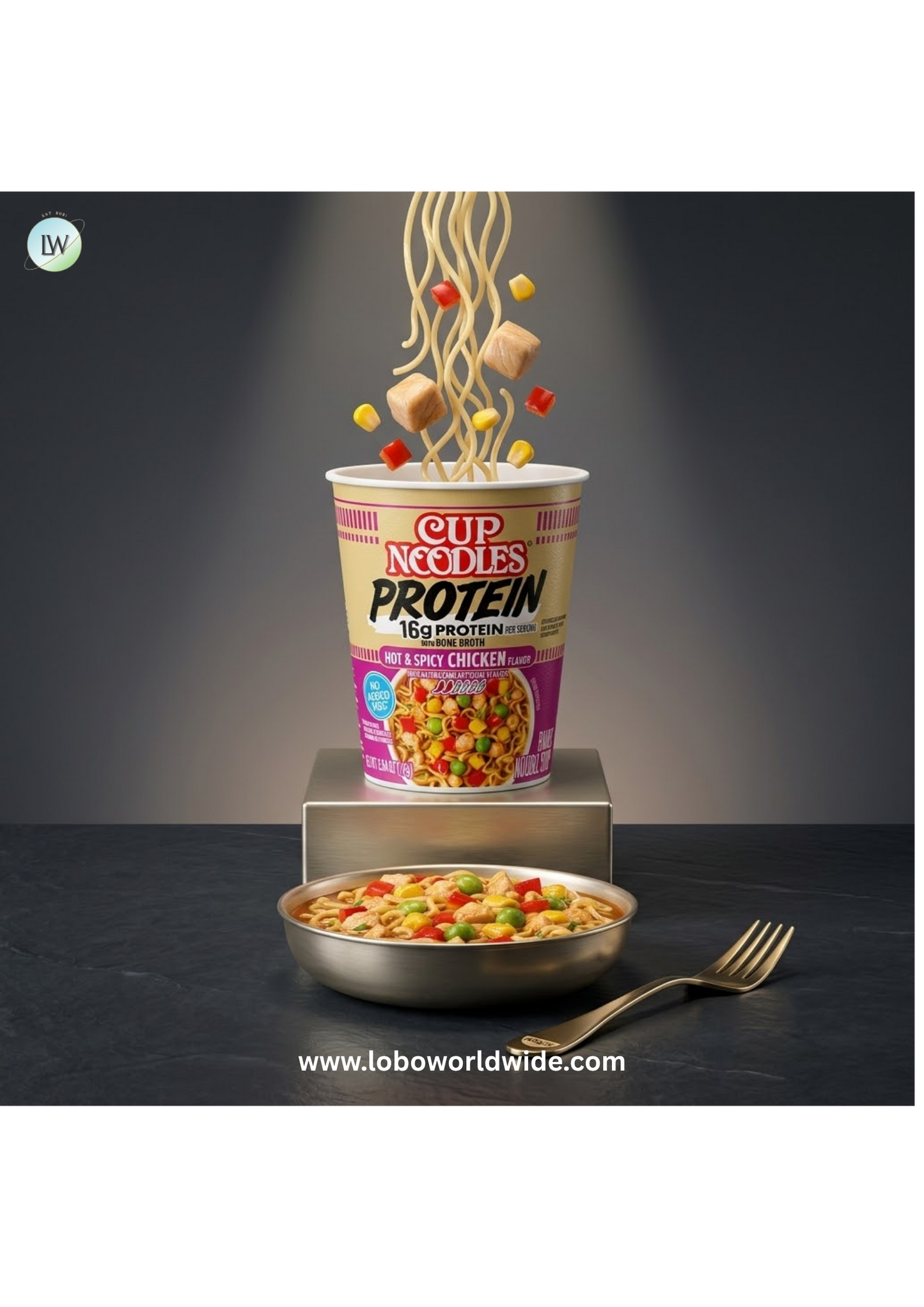 Nissin Cup Noodles Protein Ramen, Bone Broth, 16g Protein, 2.54 Ounce Cup