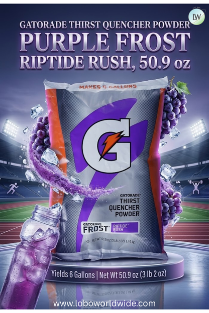 Gatorade Thirst Quencher Powder Purple Frost Riptide Rush, 50.9 oz
