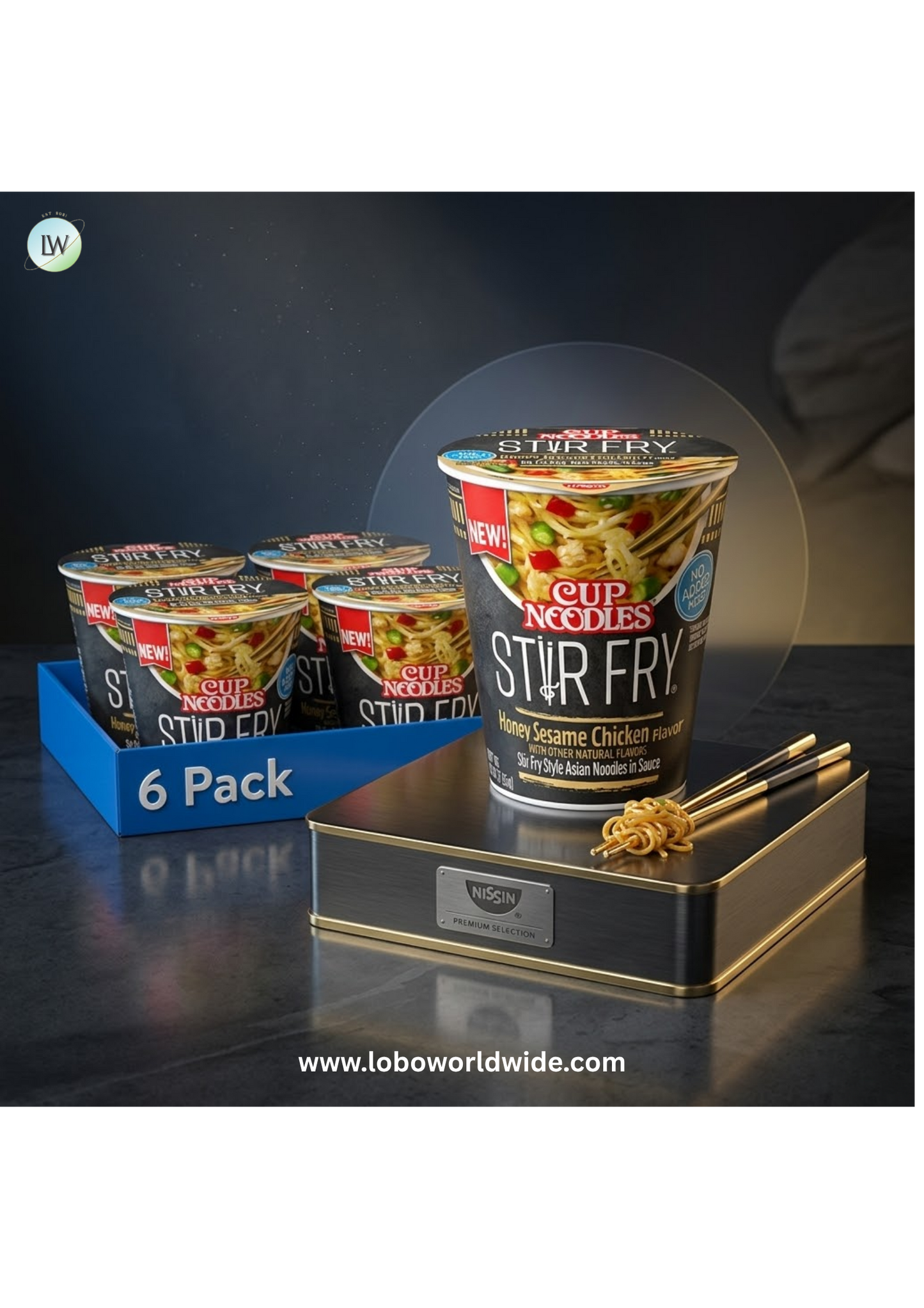 (6 pack) Nissin Foods Cup Noodles Stir Fry Ramen Noodles.
