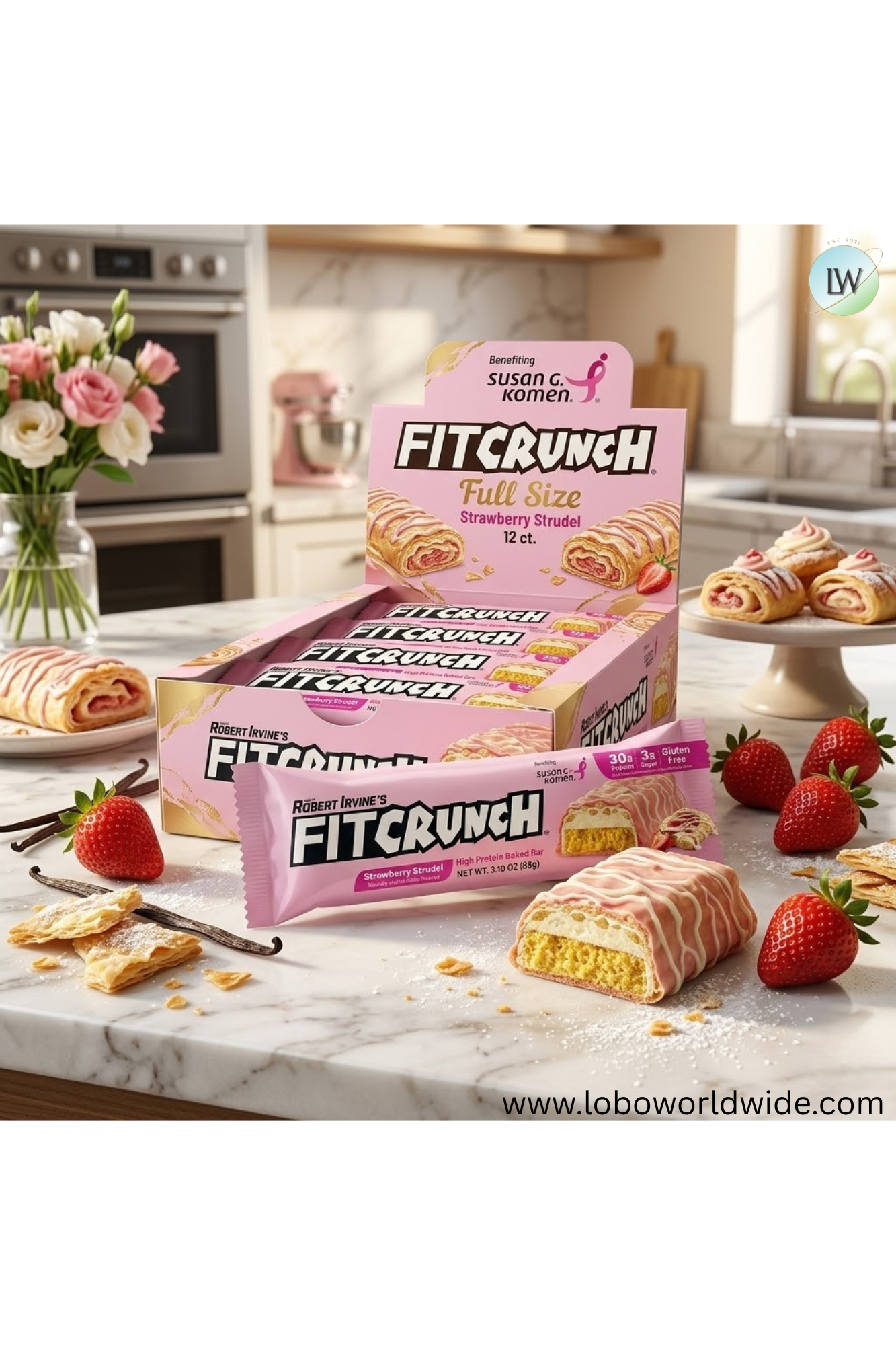 FITCRUNCH High Protein Baked Bar, 3.10 oz (Pack of 12)