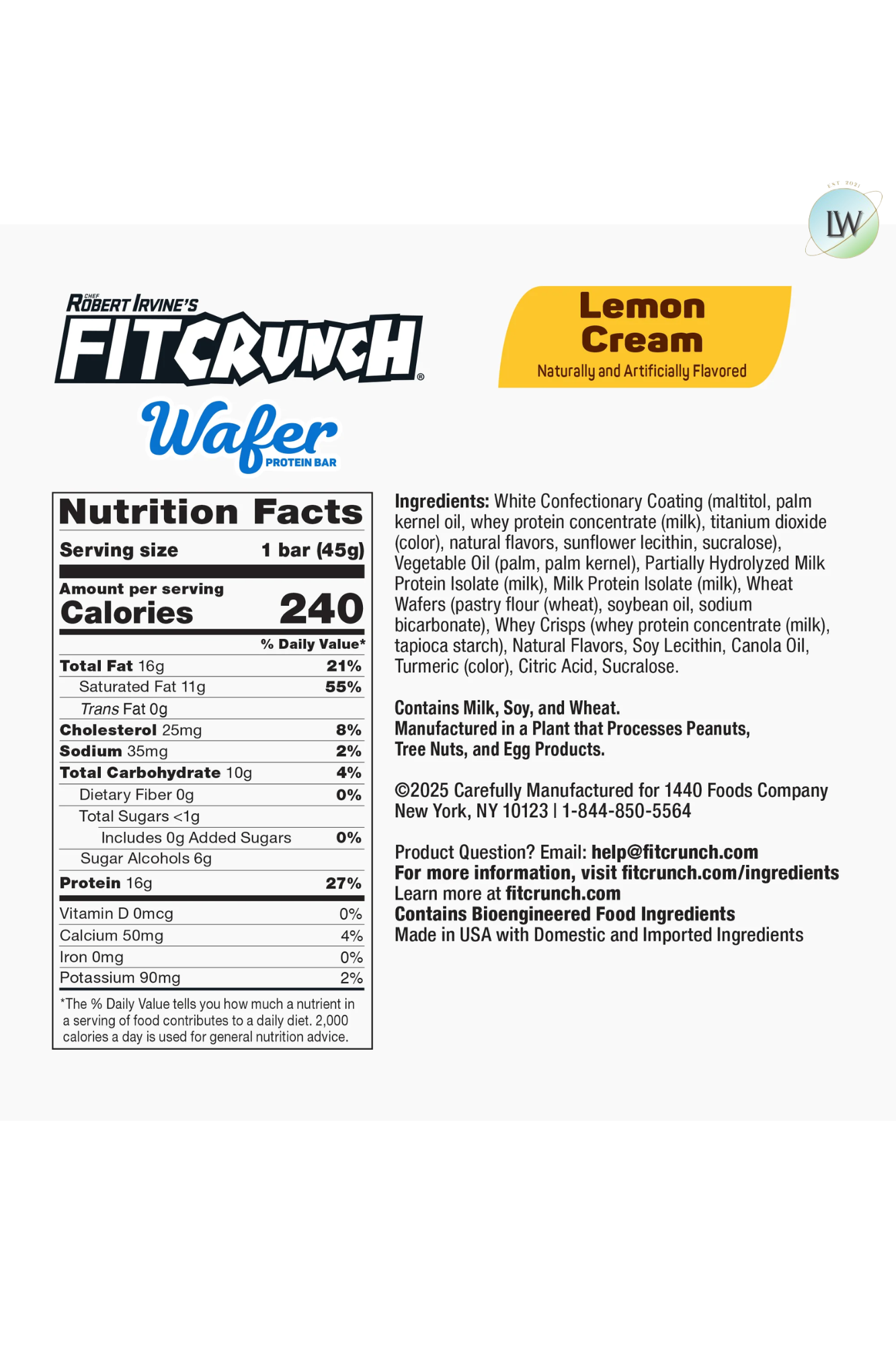 FITCRUNCH Wafer Protein Bars, 1.5 oz (Pack of 9)