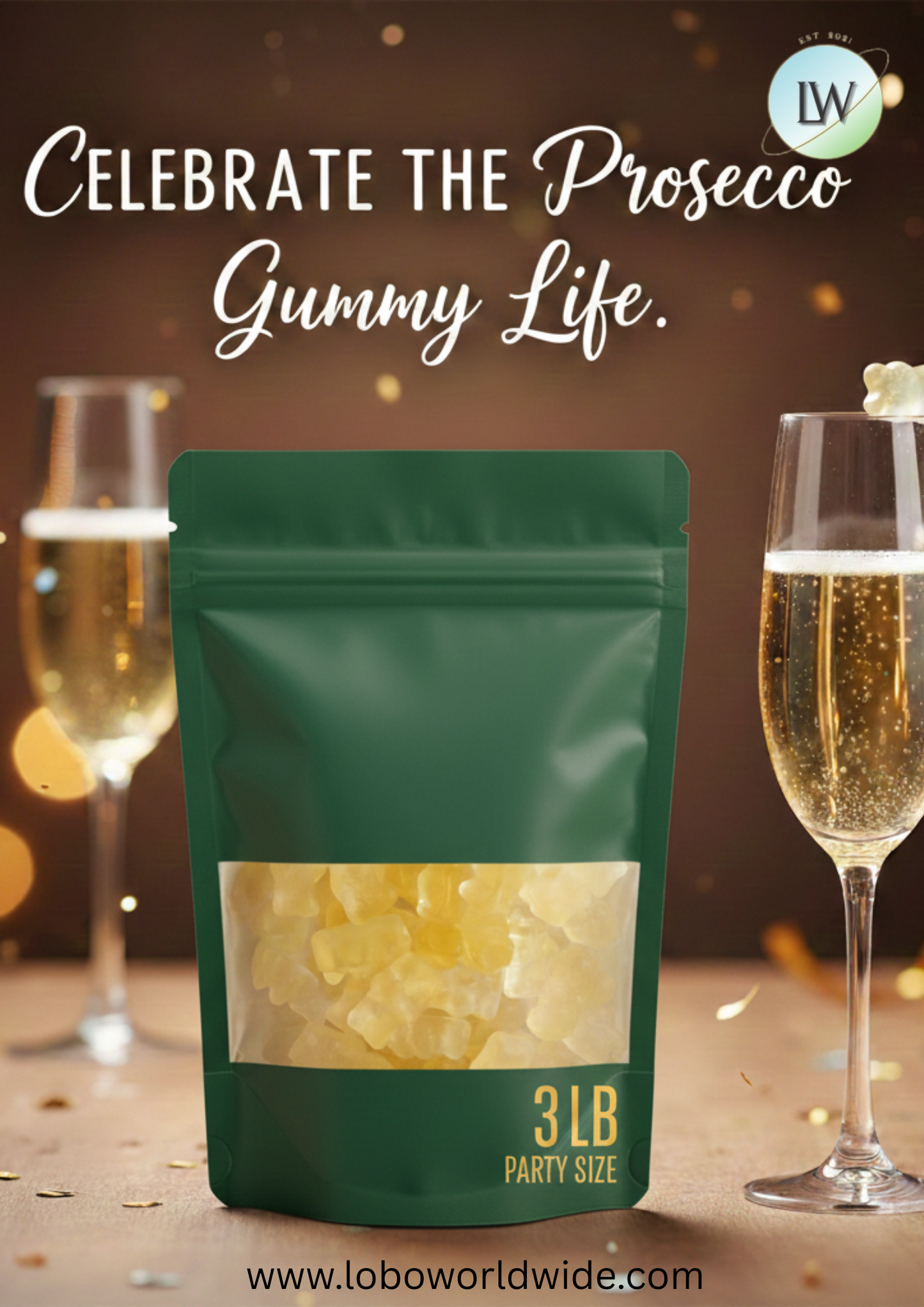Sparkling Prosecco Gummy Bears(Various Sizes)