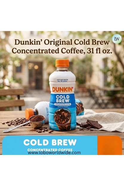 Dunkin’ Artificially Flavored Cold Brew Concentrated Coffee, 31 fl oz.