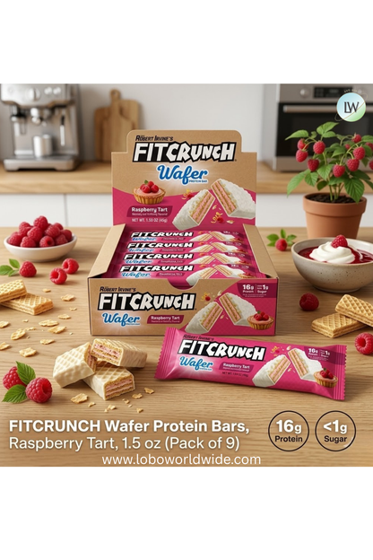 FITCRUNCH Wafer Protein Bars, 1.5 oz (Pack of 9)