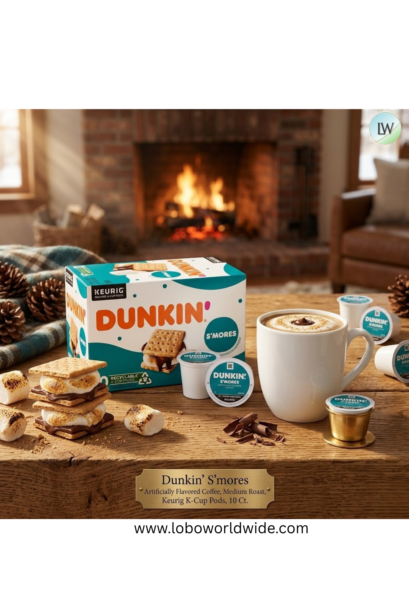 Dunkin’ S’mores Artificially Flavored Coffee, Medium Roast, Keurig K-Cup Pods, 10 Ct.
