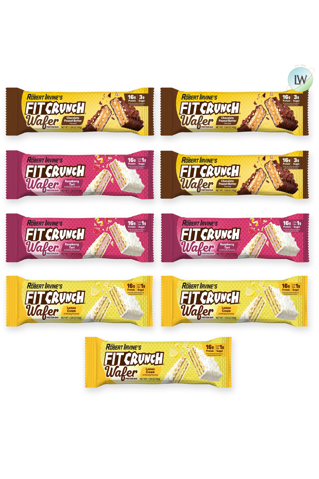 FITCRUNCH Wafer Protein Bars, 1.5 oz (Pack of 9)