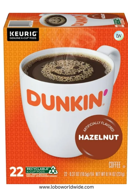 Dunkin’ Artificially Flavored Coffee, Keurig K Cup Pods, 22 Ct.