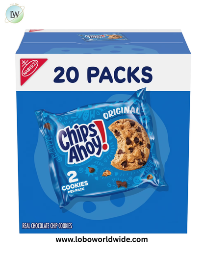 CHIPS AHOY! Original Chocolate Chip Cookies, 20 Snack Packs (2 Cookies Per Pack)