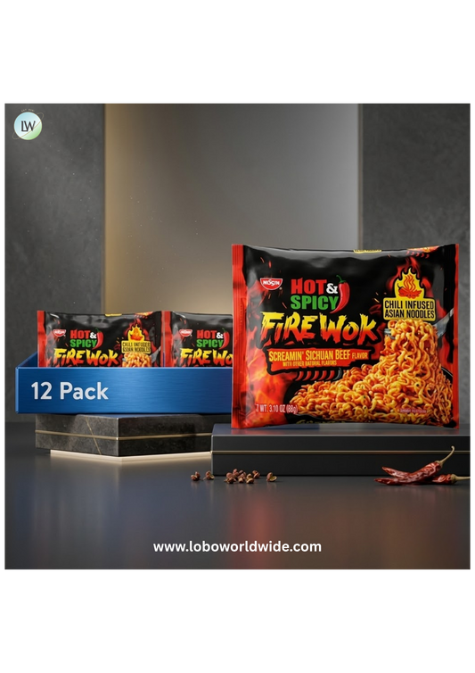 Nissin Foods Hot & Spicy Fire Wok Asian Noodles Soup Bowl, Shelf-Stable