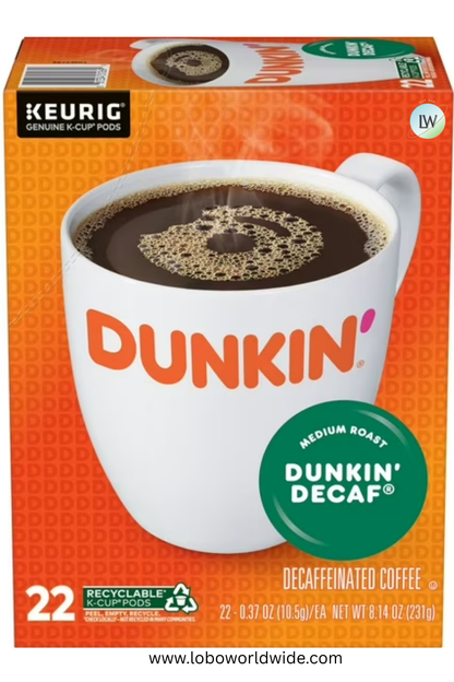Dunkin’ Artificially Flavored Coffee, Keurig K Cup Pods, 22 Ct.
