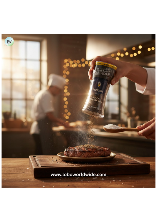Morton 1.24 oz. Black Peppercorn Glass Mill