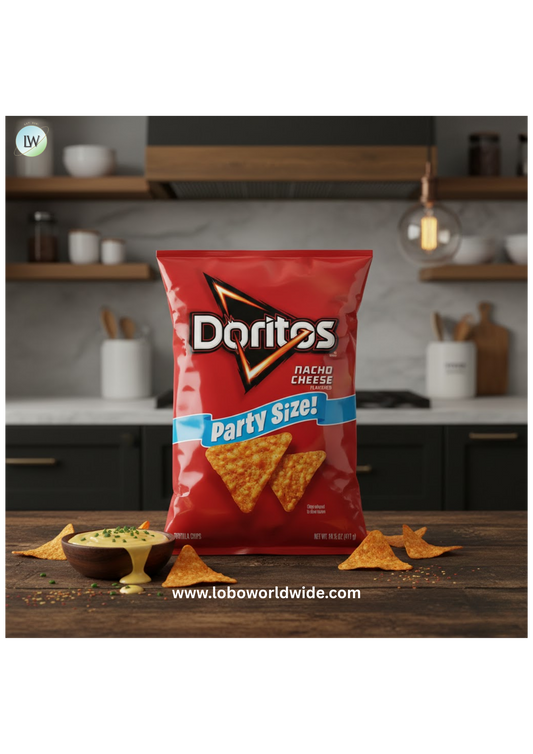 Doritos Nacho Cheese Tortilla Snack Chips,Party Size, 14.5 Ounce Bag