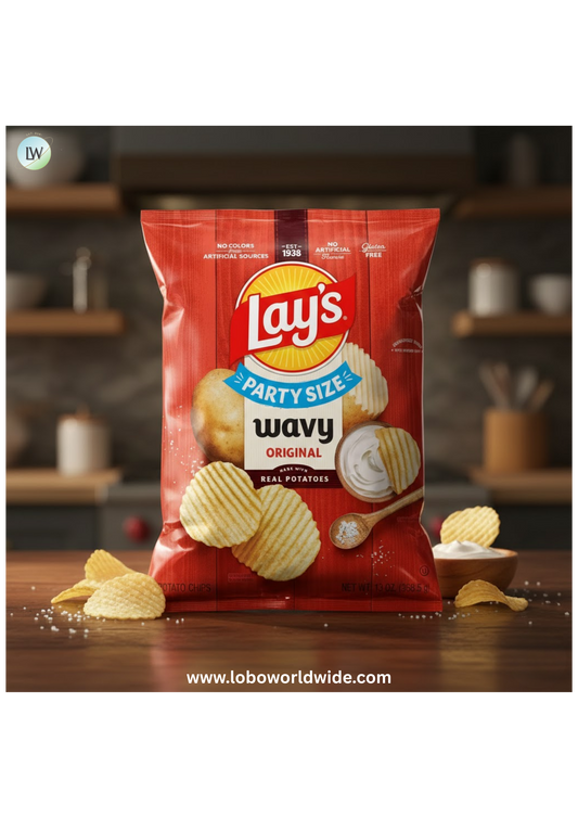 Lay's Wavy Original Potato Chips, Party Size, 13 oz Bag
