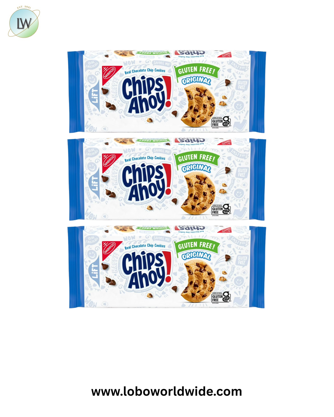 (3 pack) CHIPS AHOY! Original Crunchy Gluten Free Chocolate Chip Cookies, 9.31 oz