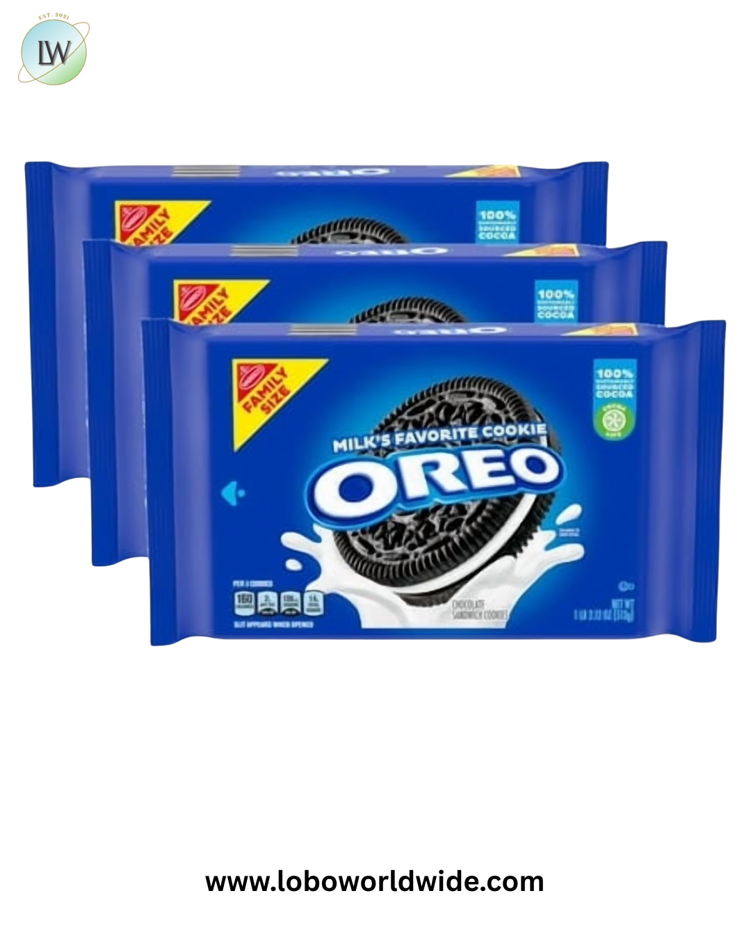 (3 pack) OREO Chocolate Sandwich Cookies, Family Size, 18.12 oz