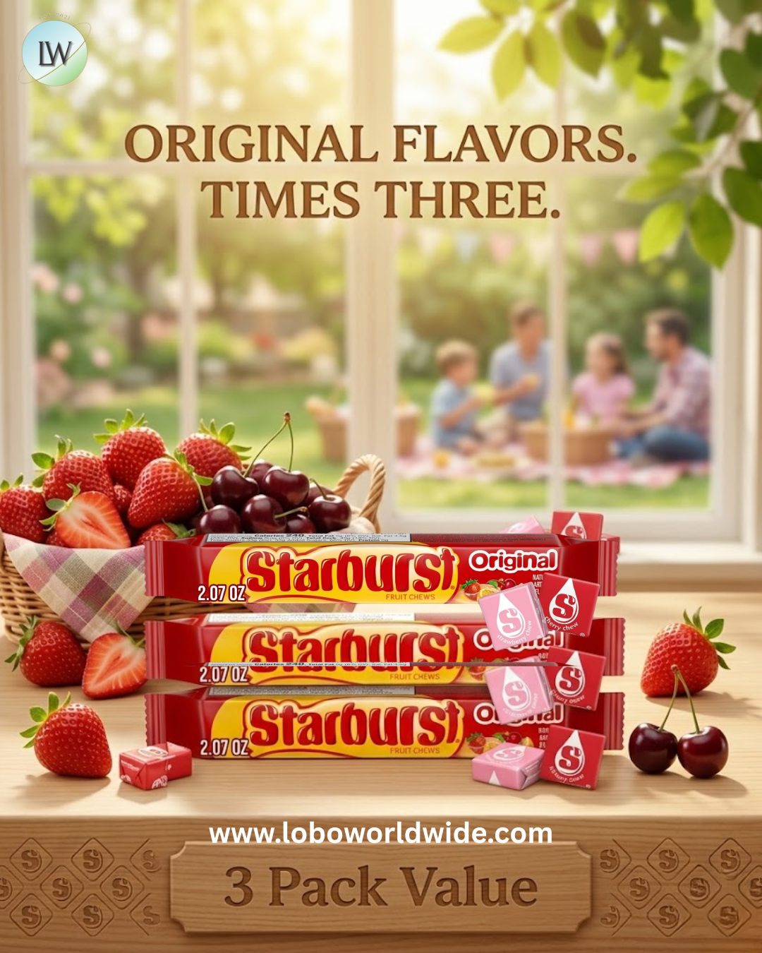 Starburst Original Fruit Chewy Candy Family Size 27.5 Ounce Resealable Bag