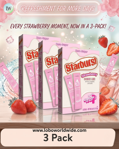 Starburst Zero Sugar Singles-to-Go Powdered Drink Mix, 6 Count Packets