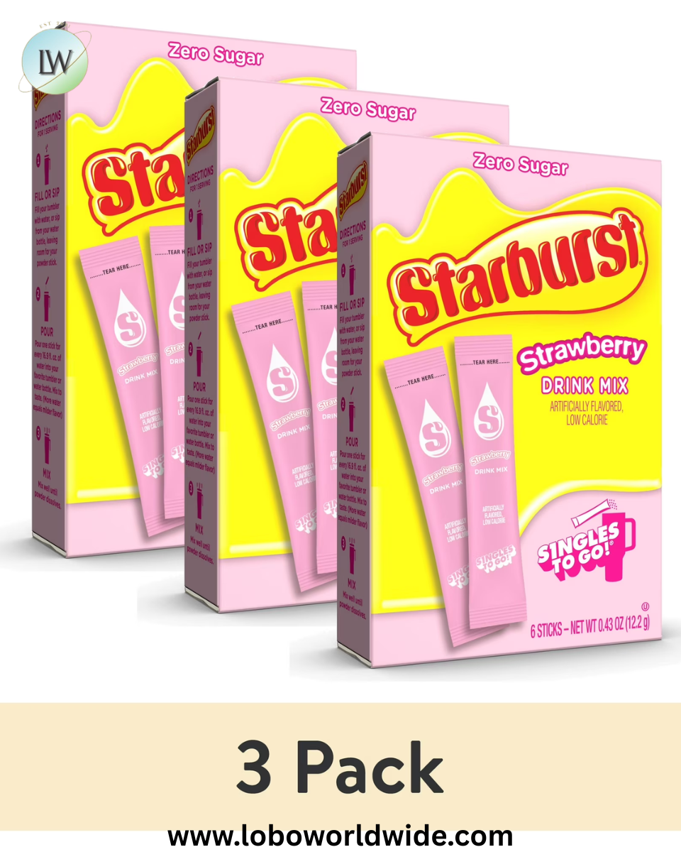 Starburst Zero Sugar Singles-to-Go Powdered Drink Mix, 6 Count Packets
