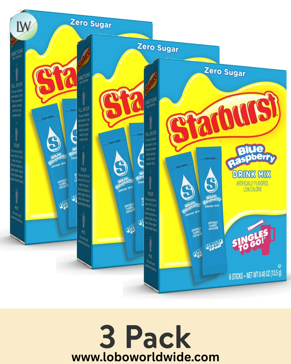 Starburst Zero Sugar Singles-to-Go Powdered Drink Mix, 6 Count Packets