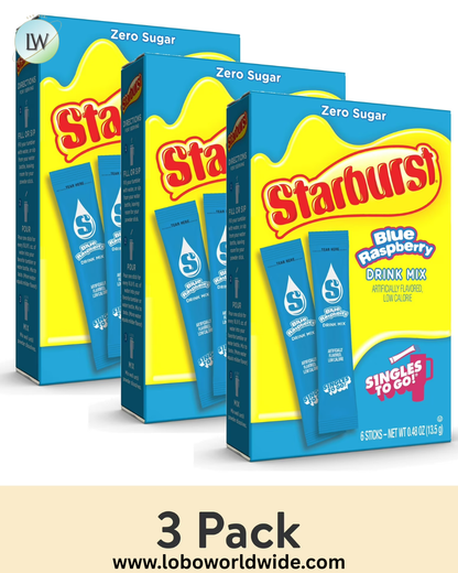 Starburst Zero Sugar Singles-to-Go Powdered Drink Mix, 6 Count Packets