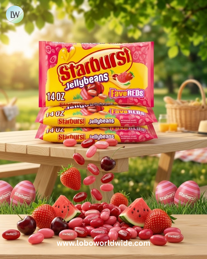 (3 pack) Starburst FaveREDs Jelly Beans Chewy Candy - 14 oz