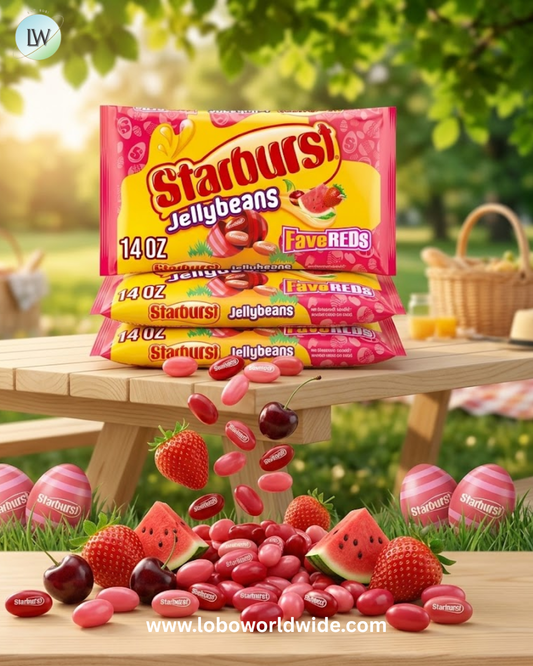 (3 pack) Starburst FaveREDs Jelly Beans Chewy Candy - 14 oz