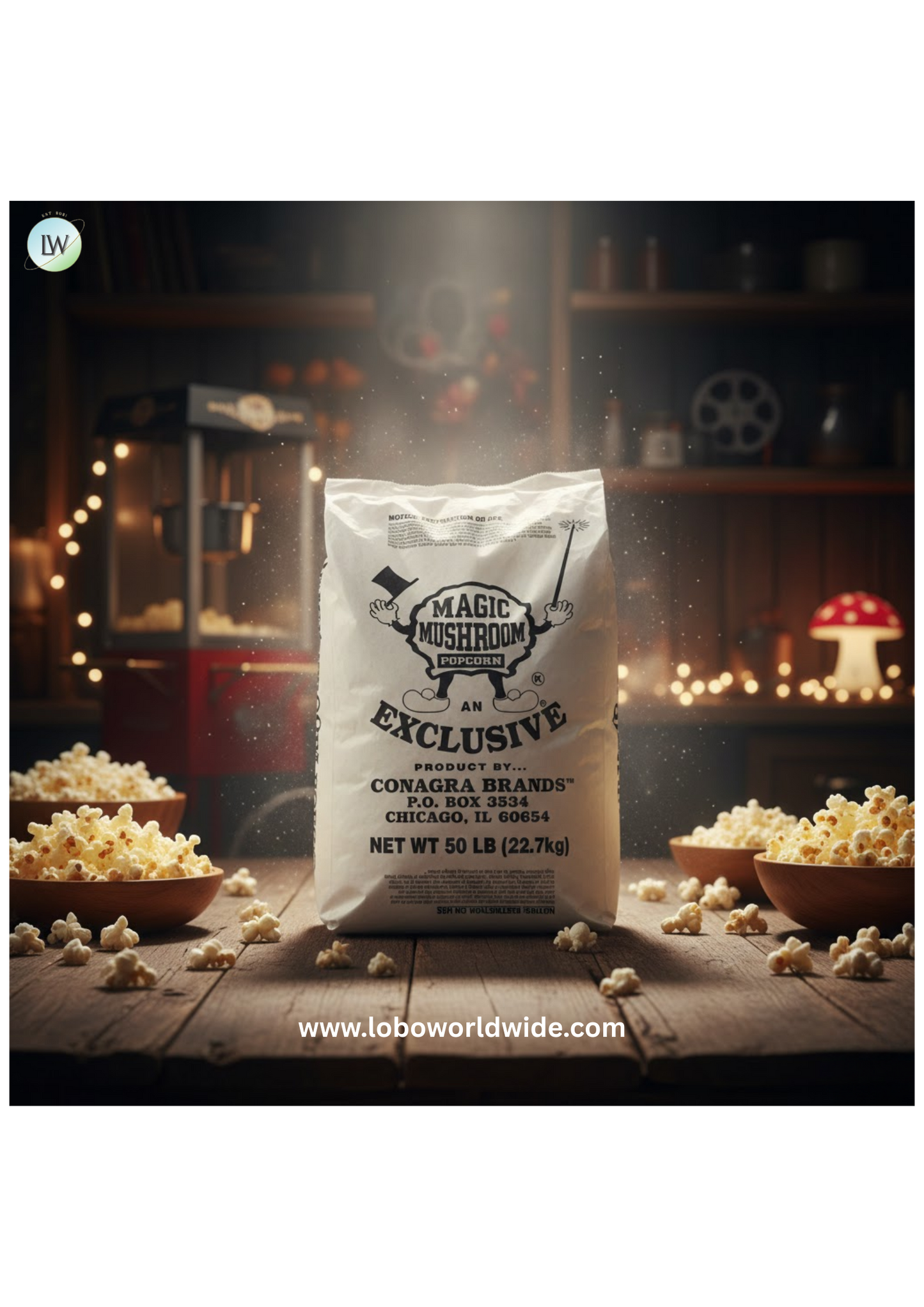 ConAgra Magic Mushroom Large Mushroom Popcorn Kernels - 50 lb.