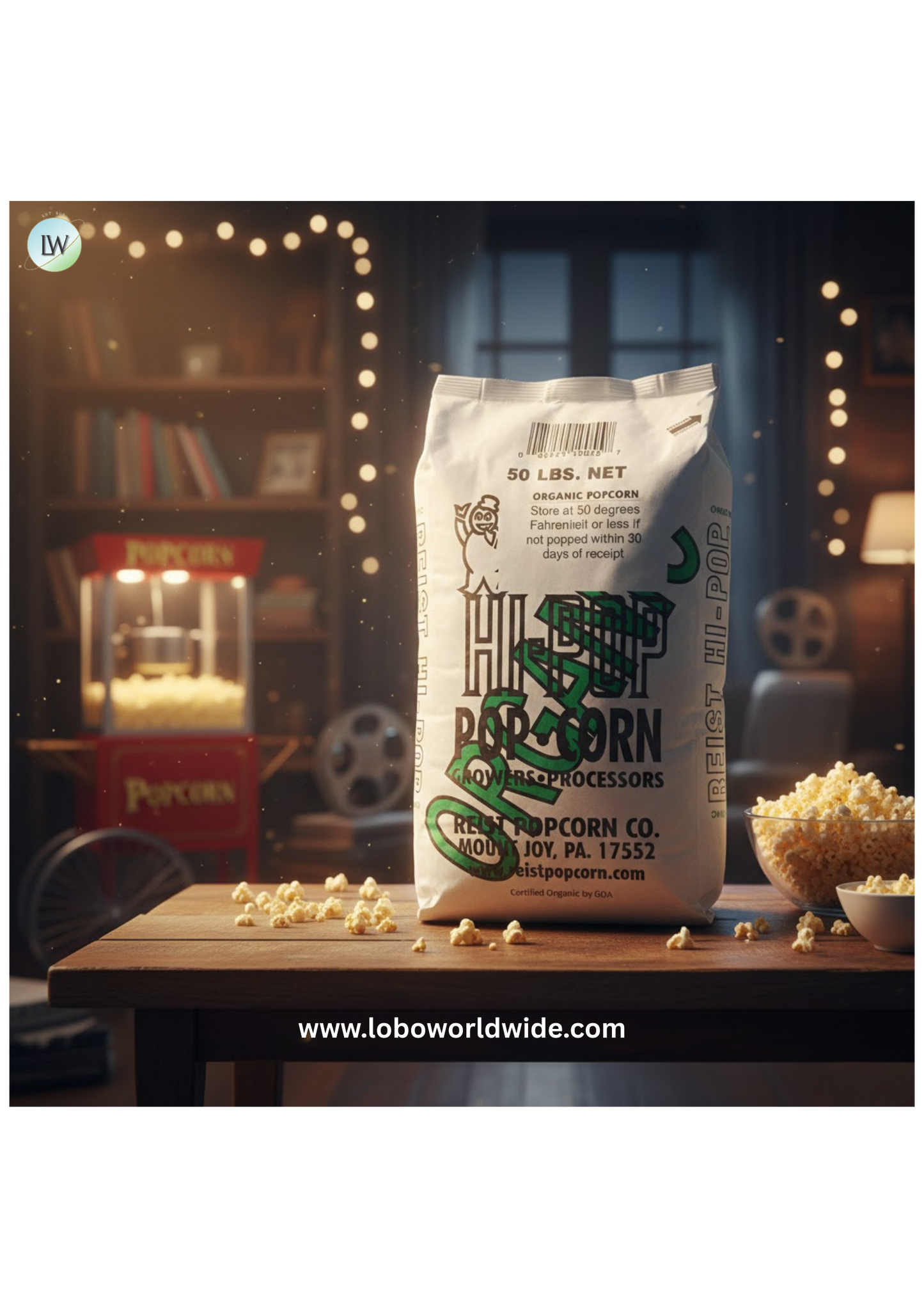 Reist 50 lb. HI-POP Organic Butterfly Popcorn Kernels