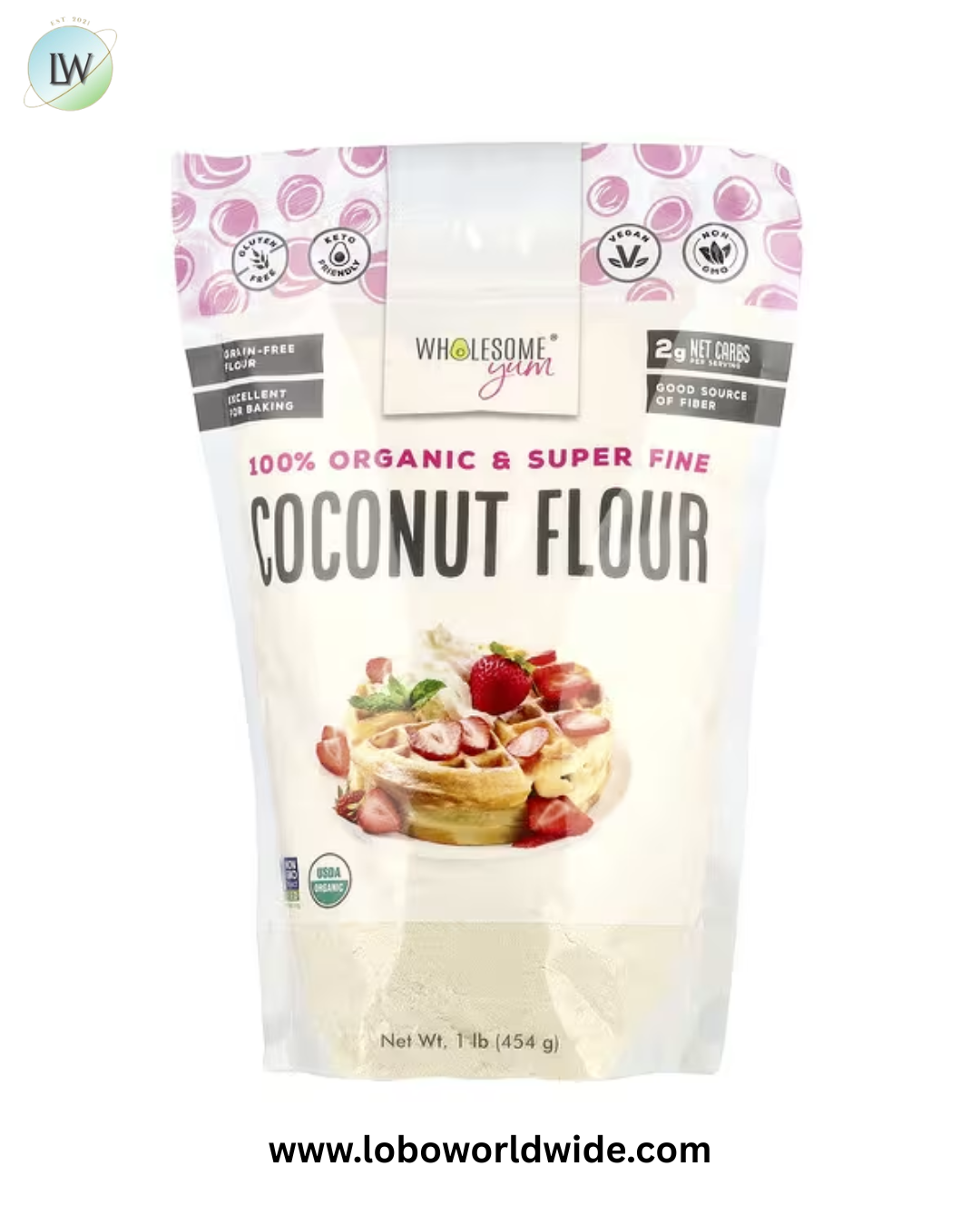 Wholesome Yum, Organic Coconut Flour, 1 lb (454 g)