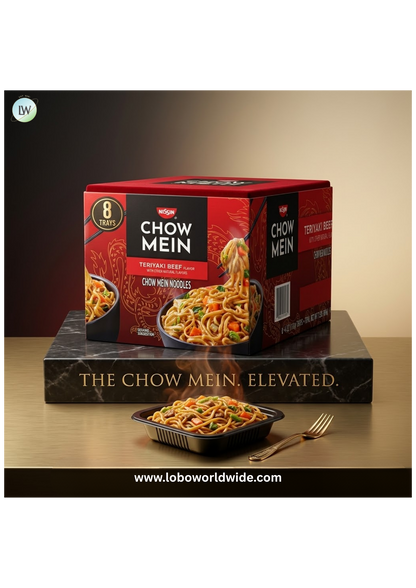 Nissan Chow Mein Noodle Trays, Teriyaki Beef, 4 oz, 8-count