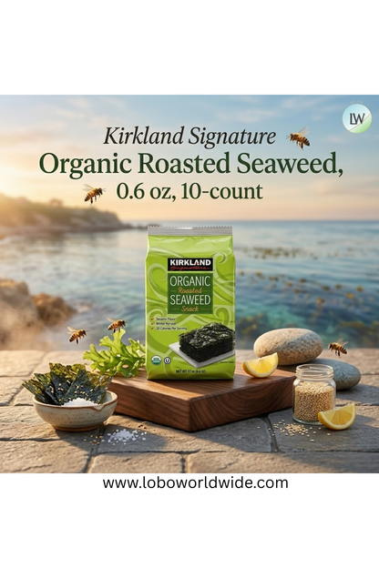 Kirkland Signature Organic Roasted Seaweed, 0.6 oz, 10-count