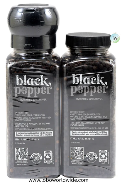 Kirkland Signature, Black Pepper with Grinder, 6.3 oz, 2-Count