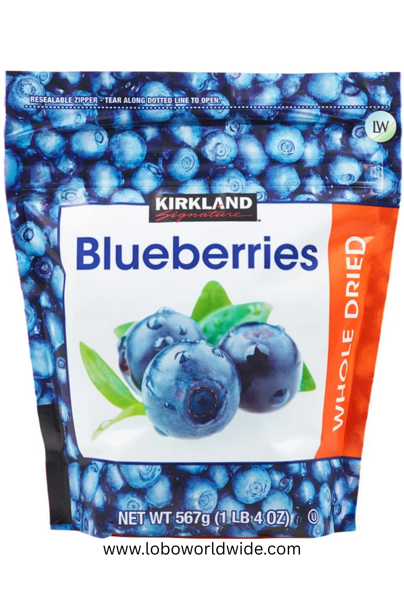 Kirkland Signature, Whole Dried Blueberries, 20 oz