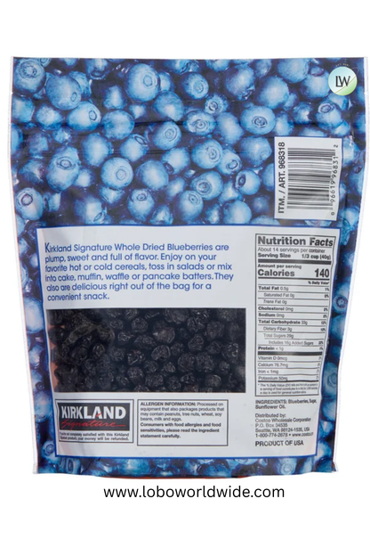 Kirkland Signature, Whole Dried Blueberries, 20 oz