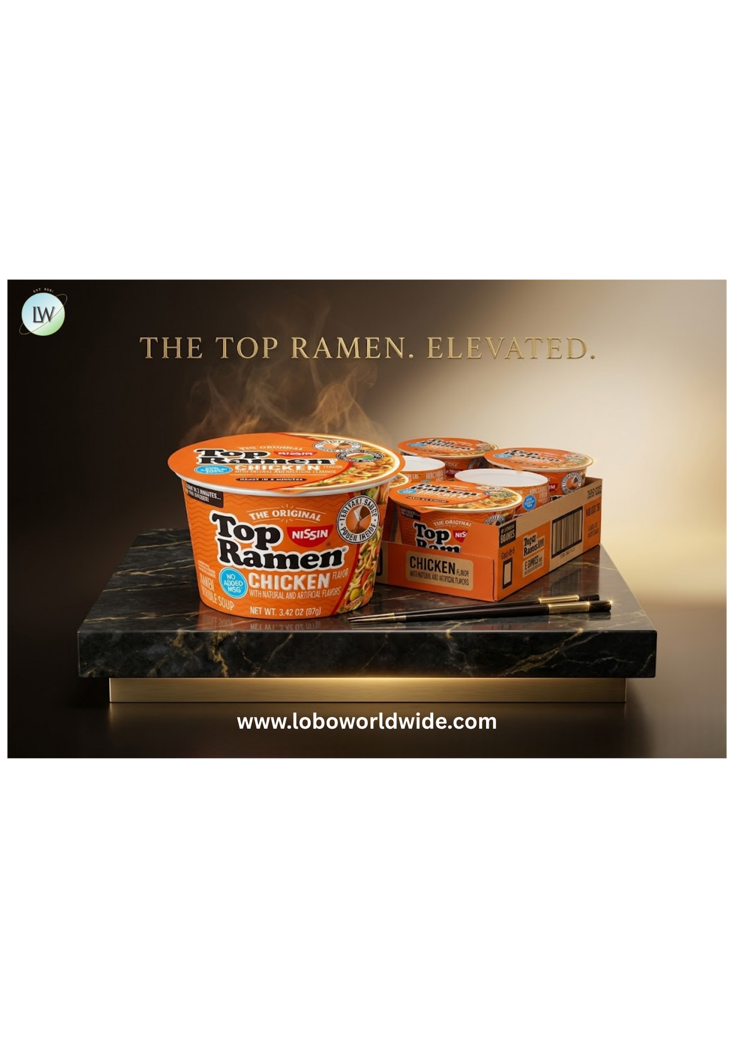 Nissin Top Ramen Bowl Ramen Noodle Soup, Chicken, 3.42 Ounce