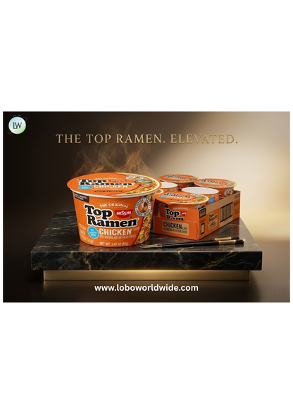 Nissin Top Ramen Bowl Ramen Noodle Soup, Chicken, 3.42 Ounce