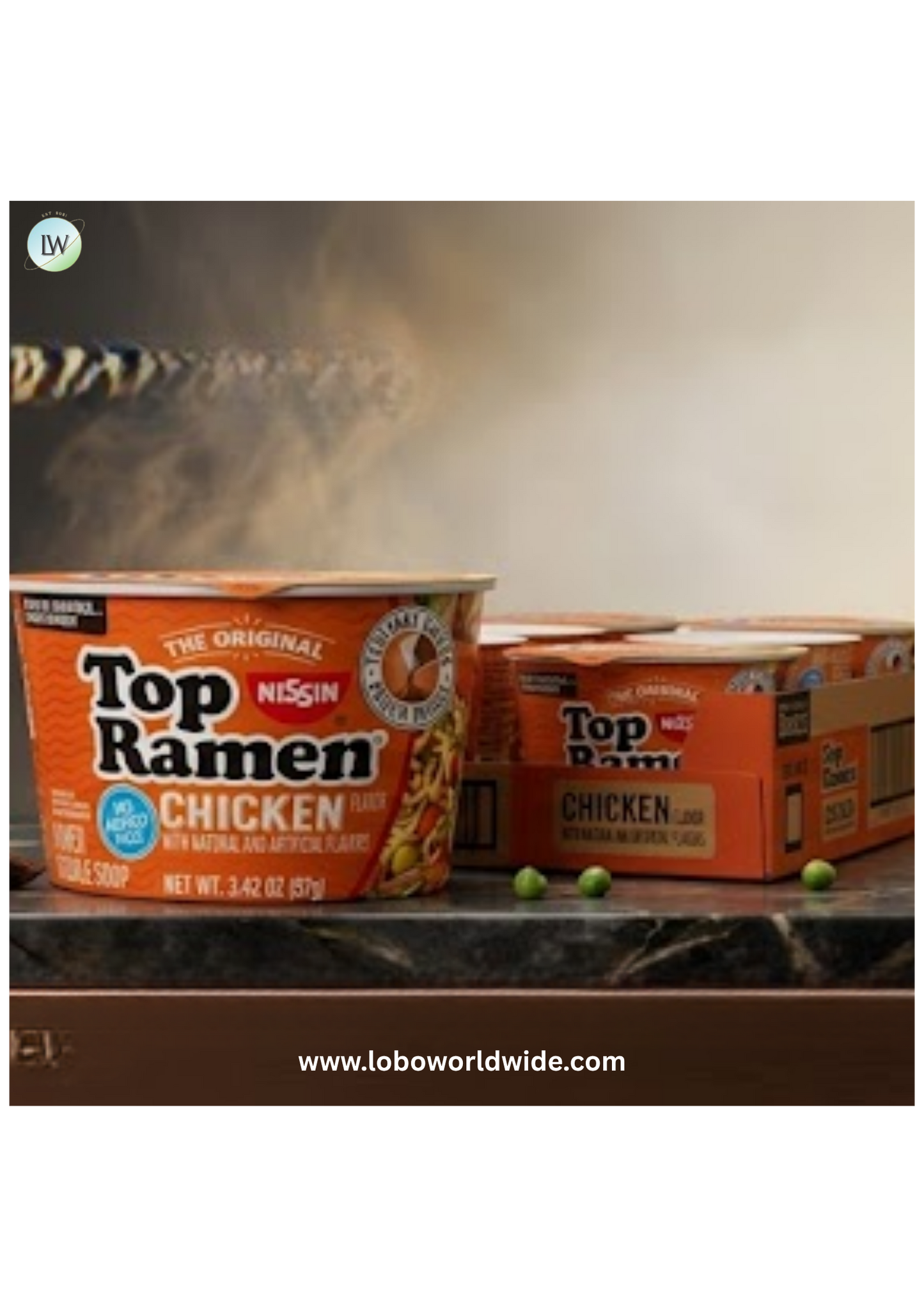 Nissin Top Ramen Bowl Ramen Noodle Soup, Chicken, 3.42 Ounce