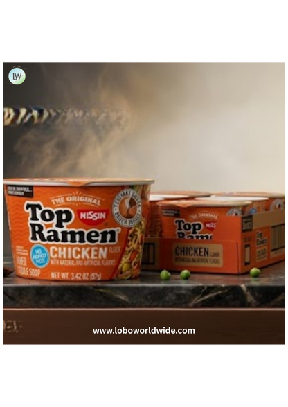 Nissin Top Ramen Bowl Ramen Noodle Soup, Chicken, 3.42 Ounce