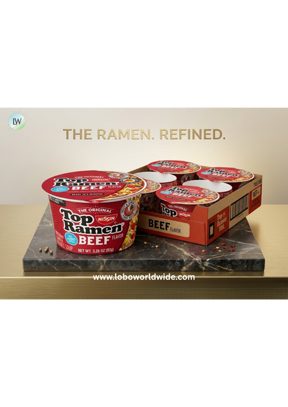 Nissin Top Ramen Bowl Ramen Noodle Soup, Beef, 3.28 Ounce (Pack of 6)